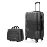 Dzc Kuzenler Avm Orta Boy Ve Makyaj G&D Polo Suitcase Abs Lüx Valiz Seyahat Seti 2 Li
