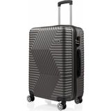 Dzc Kuzenler Avm Valiz Gedox G&d Polo Suitcase Abs Orta Boy Lüx Seyahat Valizi - Füme