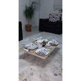 DZGN HOME Ahşap Dikdörtgen Yer Sofrası-hamur Açma Masası Kahverengi Mermer 70 x 120 cm Kahverengi Mermer