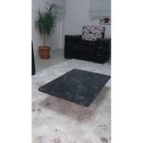 Dzgn Home Ahşap Dikdörtgen Yer Sofrası-Hamur Açma Masası - Mermer - Siyah - 60 x 90