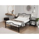 Dzgn Home Bella Çift Kişilik Ferforje Metal Karyola - 140 X 200 Cm - Siyah