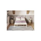 DZGN HOME Dzgn Home Bella Çift Kişilik Ferforje Metal Karyola - Beyaz - 180 x 200 cm