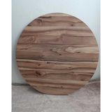DZGN HOME Katlanabilir Metal Ayaklı Ahşap Yer Sofrası Tepsi Sini 70 cm - Kahverengi