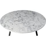 Dzgn Home Katlanabilir Metal Ayaklı Ahşap Yer Sofrası Tepsi Sini-Beyaz Mermer - Beyaz - Mermer - Krem - 80 CM