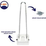 Dzgn Home Katlanır Metal Yer Sofrası Masa Ayağı 4 Adet - 23 cm - Krom