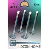 DZGN HOME Metal Katlanır Yer Sofrası Ayağı - Metal 4'Lü Takım Sofra Ayağı 30 cm