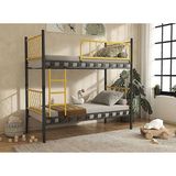 Dzgn Home Metis Genç Çocuk Yatak Odası Metal Ranza Ve Karyola - 90 X 190 Cm - Sarı