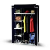 Dzgn Home Tek Yandan Raflı Siyah Plastik Pvc Profilli Kumaş Bez Dolap Gardrop