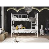 Dzgn Home Zambak Genç Çocuk Yatak Odası Metal Ranza ve Karyola - 90 x 200 cm - Beyaz - 90 x 190 cm