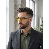 Dzmerc Retro Punk & Vintage Steampunk Tarzı Kare Metal Çerçeve Güneş Gözlük / Unisex / Sarı