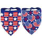 Dzmodz Amerikan Bayrağı Köpek Bandanaları 2'li Paket, 4 Temmuz Evcil Hayvan Eşarpları, Dayanıklı Kumaş, Erkek ve Kız Çocukları için Vatansever Pet Bandanaları, Küçük, Orta, Büyük ve Ekstra Büyük