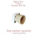 E-27 Yağmur Korumalı Porselen Duy Ip65 E27