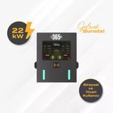 E 365 Ac Duvar Tip 10 Inç Ekranlı Mıd Sayaçlı Çift Soketli Rfıd 22KW Şarj Istasyonu