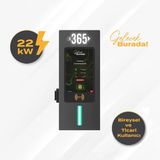 E 365 Ac Duvar Tip 10 İnç Ekranlı Mıd Sayaçlı Tek Soketli Rfıd 22Kw Şarj İstasyonu (Bireysel Ve Ticari Kullanıcı)