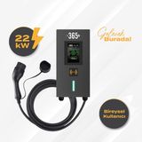 E 365 Ac Mini Tip 4.3 Inç Ekranlı Tek Kablolu Rfıd 22KW Şarj Istasyonu