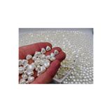 E.B EBRULİ BONCUK 8 Mm Plastik Krem Kalp Delikli Inci 110 Adet Boncuk Takı Yapımı Bead (25 GRAM)