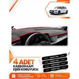 E-BİZ Audi A3 (2020-2026) Uyumlu Ön Torpido Koruma Koruyucu Kılıfı Halısı Örtüsü - Siyah-Kırmızı - AU008 - AUDİ A3 (2020-2026) - Siyah - Kırmızı