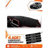 E-BİZ Audi Q5 (2008-2017) Uyumlu Ön Torpido Koruma Koruyucu Kılıfı Halısı Örtüsü - Siyah-Kırmızı - AU009 - AUDİ Q5 (2008-2017) - Siyah - Kırmızı