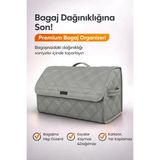 E-BİZ Bagaj Çantası Oto Bagaj Organizer Çift Kat Deri Su Geçirmez Kaymaz Katlanır Araç Düzenleyici - Gri