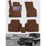 E-BİZ Bmw 5 Serisi F10 Sedan (2010-2017) Uyumlu Eva Paspas Tam Set–araca Özel,su Geçirmez - Koyu Kahverengi