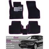 E-BİZ Bmw 5 Serisi F10 Sedan (2010-2017) Uyumlu Eva Paspas Tam Set–araca Özel,su Geçirmez - Siyah - Pembe