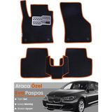 E-BİZ Bmw 5 Serisi F10 Sedan (2010-2017) Uyumlu Eva Paspas Tam Set–araca Özel,su Geçirmez - Siyah - Turuncu
