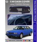E-BİZ Bmw E34 5 Serisi Airbagsiz (1988-1996) Torpido Örtüsü Panel Torpido Koruma Tam Uyum Çatlamayı Önler - Siyah - Mavi