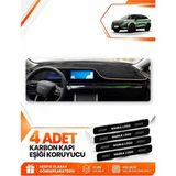 E-BİZ Chery Omada 5 (2022-2024) Uyumlu Ön Örtüsü Torpido Koruma Koruyucu Kılıfı Halısı - Siyah-Bej - CY003 - Siyah - Bej