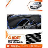 E-BİZ Chevrolet Kalos (2009-2013) Uyumlu Ön Torpido Koruma Kılıfı Halısı Örtüsü - Siyah-Mavi - CH004 - Siyah - Mavi