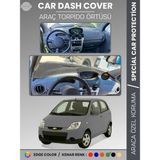 E-BİZ Chevrolet Spark (2009-2015) Torpido Örtüsü Ön Göğüs Koruma Torpido Koruma Tam Uyum Çatlamayı Önler - Siyah - Gri
