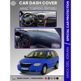E-BİZ Chrysler Grand Voyager (2002-2006) Torpido Örtüsü Ön Göğüs Koruma Torpido Koruma Tam Uyum - Siyah - Mavi