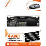 E-BİZ Cıtroen C4 (2004-2009) Uyumlu Torpido Koruma Koruyucu Kılıfı Halısı Örtü Göğüs Panel - Siyah - CI018 - CITROEN C4 (2004-2009)