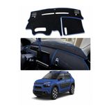 e-biz Citroen C4 Cactus (2014+) Uyumlu Torpido Koruma Örtüsü Oto Kılıfı Siyah - Mavi