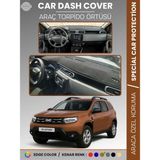 E-BİZ Dacıa Duster (2023+) Torpido Örtüsü Ön Göğüs Koruma Torpido Koruma Çatlamayı Engeller Tam Uyum - Kahverengi