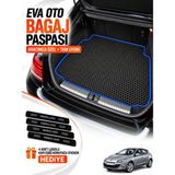 E-BİZ E-Biz Renault Megane 3-Hatchback (2008-2016) 3D Havuzlu Eva Bagaj Havuzu Paspası - Siyah-Mavi - Siyah - Mavi