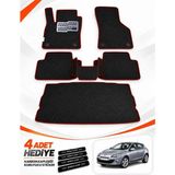 E-BİZ E-Biz Renault Megane 3-Hatchback (2008-2016) 3D Havuzlu Eva Paspas Seti + Bagaj Paspası - Siyah-Bordo - Siyah - Bordo