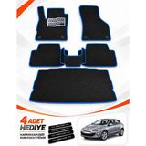 E-BİZ E-Biz Renault Megane 3-Hatchback (2008-2016) 3D Havuzlu Eva Paspas Seti + Bagaj Paspası - Siyah-Mavi - Siyah - Mavi