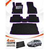 E-BİZ E-Biz Renault Megane 3-Hatchback (2008-2016) 3D Havuzlu Eva Paspas Seti + Bagaj Paspası - Siyah-Mor - Siyah - Mor