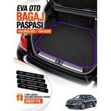 E-BİZ E-Biz Renault Megane 4-Sedan (2016-2026) 3D Havuzlu Eva Bagaj Havuzu Paspası - Siyah-Mor - Siyah - Mor