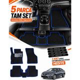 E-BİZ E-Biz Renault Megane 4-Sedan (2016-2026) Uyumlu Eva Oto Paspas Metal Topukluklu Havuzlu Siyah-Mavi - Siyah - Mavi