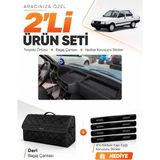E-BİZ E-Biz Tofaş Şahin Doğan Kartal Alçak Göğüs (1981-2002) Uyumlu Torpido Örtüsü + Deri Çanta Seti - Siyah