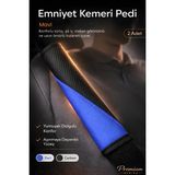 E-BİZ Emniyet Kemeri Kılıfı 2 Adet Deri Carbon Yumuşak Dolgulu Boyun Konfor Emniyet Kemer Pedi - Siyah - Mavi
