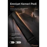 E-BİZ Emniyet Kemeri Kılıfı 2 Adet Deri Carbon Yumuşak Dolgulu Boyun Konfor Emniyet Kemer Pedi - Siyah