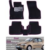 E-BİZ Fiat Albea (2002-2005) Uyumlu Eva Paspas Tam Set–araca Özel,su Geçirmez,kolay Montaj - Siyah - Pembe