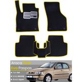 E-BİZ Fiat Albea (2002-2005) Uyumlu Eva Paspas Tam Set–araca Özel,su Geçirmez,kolay Montaj - Siyah - Sarı