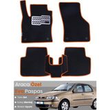 E-BİZ Fiat Albea (2002-2005) Uyumlu Eva Paspas Tam Set–araca Özel,su Geçirmez,kolay Montaj - Siyah - Turuncu
