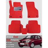 E-BİZ Fiat Albea (2006-2012) Uyumlu Eva Paspas Tam Set–araca Özel,su Geçirmez,kolay Montaj - Kırmızı