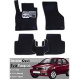 E-BİZ Fiat Albea (2006-2012) Uyumlu Eva Paspas Tam Set–araca Özel,su Geçirmez,kolay Montaj - Siyah - Gri