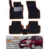 E-BİZ Fiat Albea (2006-2012) Uyumlu Eva Paspas Tam Set–araca Özel,su Geçirmez,kolay Montaj - Siyah - Turuncu