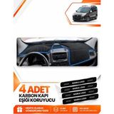 E-BİZ Fıat Doblo (2013-2015) Kapaklı Uyumlu Ön Torpido Koruma Kılıfı Halısı Örtüsü - Siyah-Mavi - FI007 - FIAT DOBLO (2013-2015) KAPAKLI - Siyah - Mavi